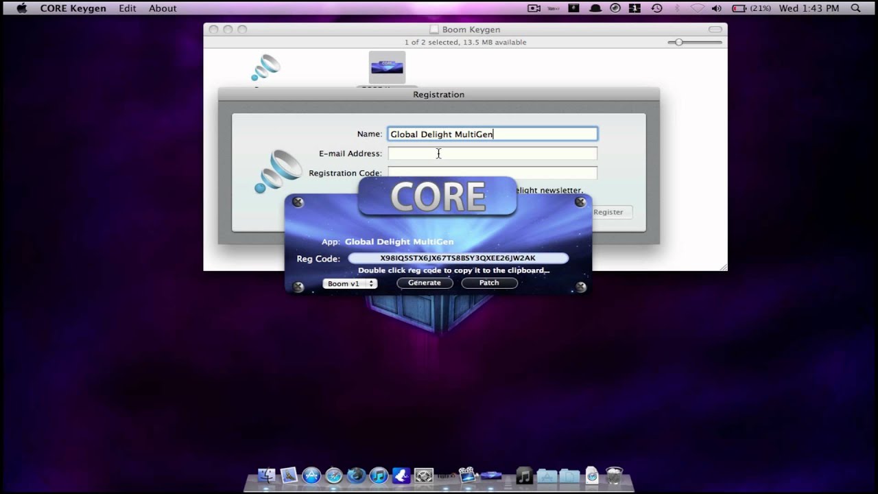 core generator fofftware tool for mac codes